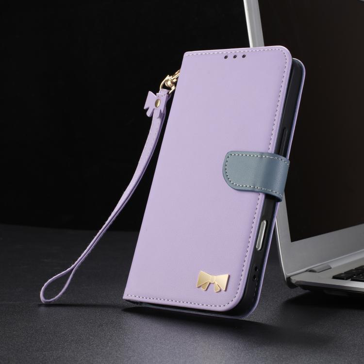 For Xiaomi 17 Pro Metal Bow Leather Phone Case with Hand Strap