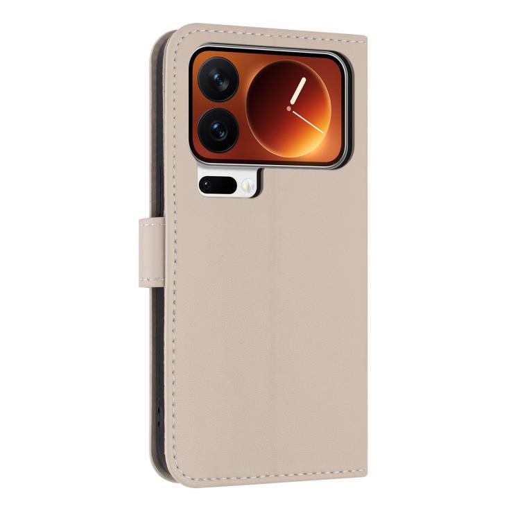 For Xiaomi 17 Pro Metal Bow Leather Phone Case with Hand Strap