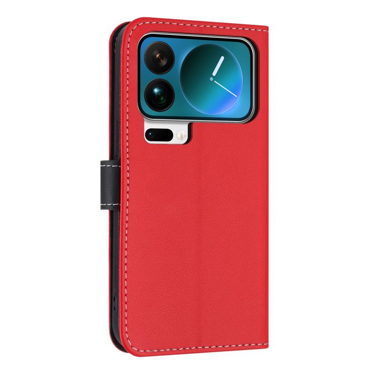 For Xiaomi 17 Pro Max Metal Bow Leather Phone Case with Hand Strap