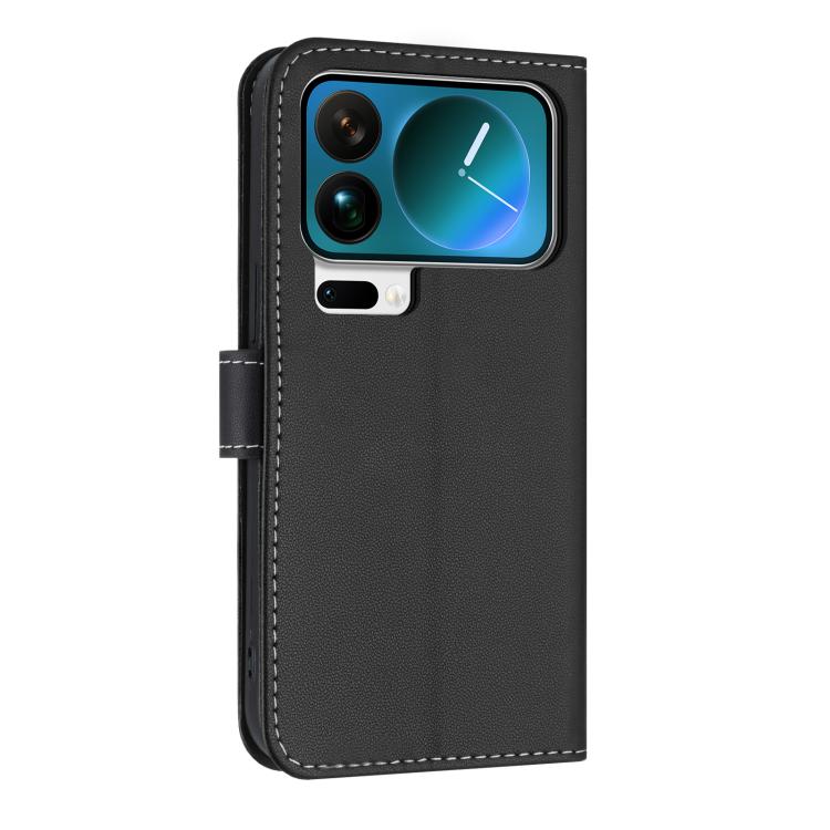 For Xiaomi 17 Pro Max Metal Bow Leather Phone Case with Hand Strap