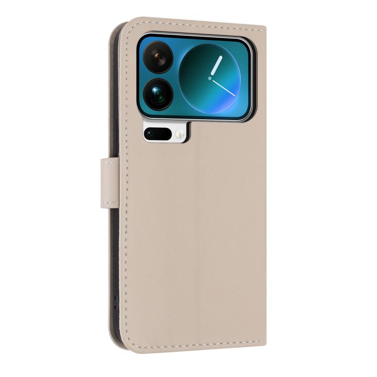For Xiaomi 17 Pro Max Metal Bow Leather Phone Case with Hand Strap
