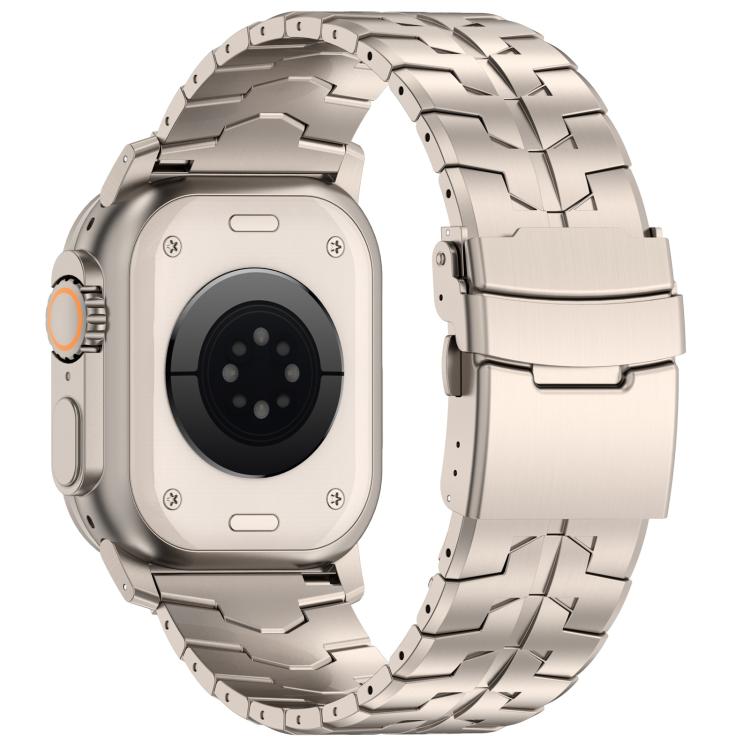 For Apple Watch 46mm / 49mm / 45mm / 44mm 26mm Quick Release Flat Buckle Titanium Alloy Watch Band