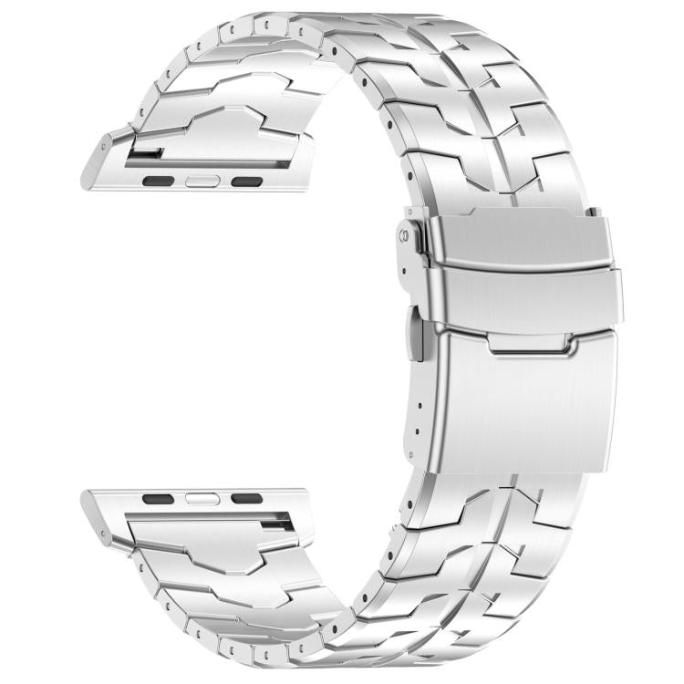 For Apple Watch 46mm / 49mm / 45mm / 44mm 26mm Quick Release Flat Buckle Titanium Alloy Watch Band