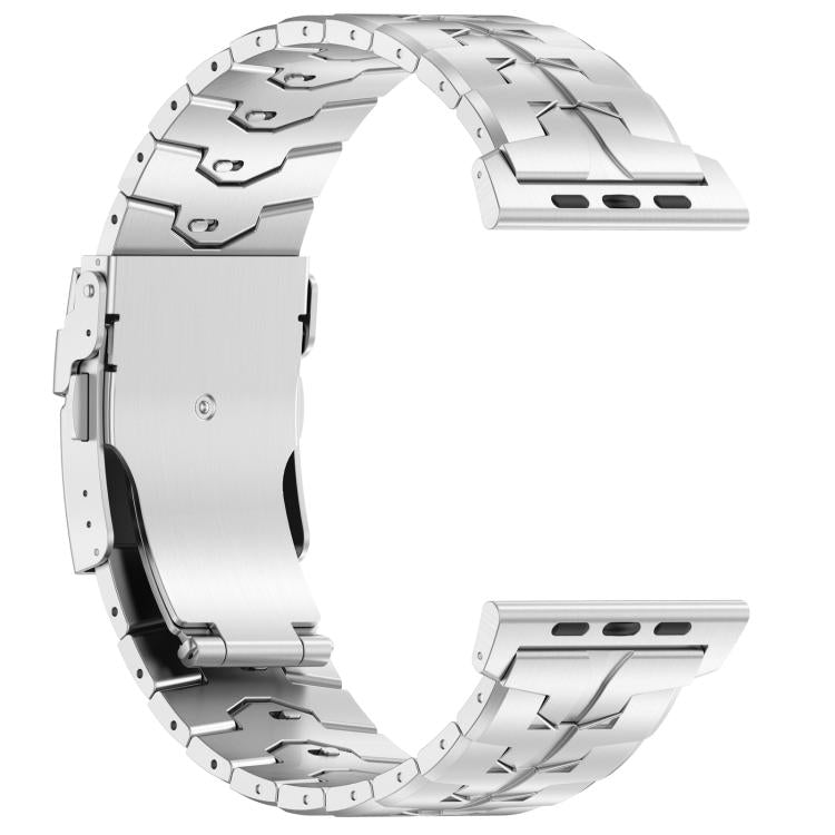 For Apple Watch 46mm / 49mm / 45mm / 44mm 26mm Quick Release Flat Buckle Titanium Alloy Watch Band