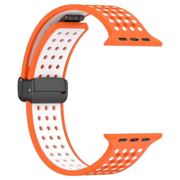 For Apple Watch 46mm / 49mm / 45mm / 44mm Magnetic Buckle Breathable Silicone Watch Band