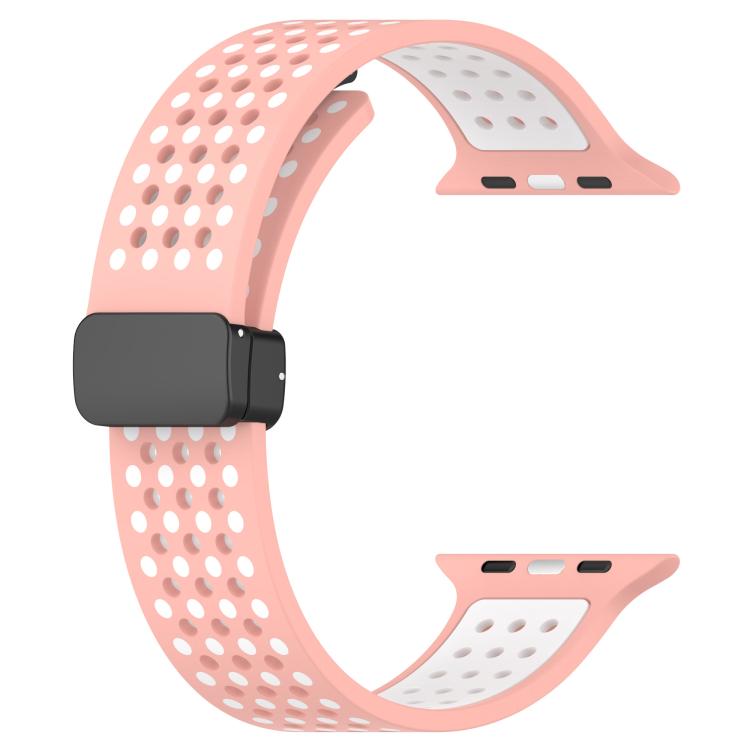 For Apple Watch 46mm / 49mm / 45mm / 44mm Magnetic Buckle Breathable Silicone Watch Band