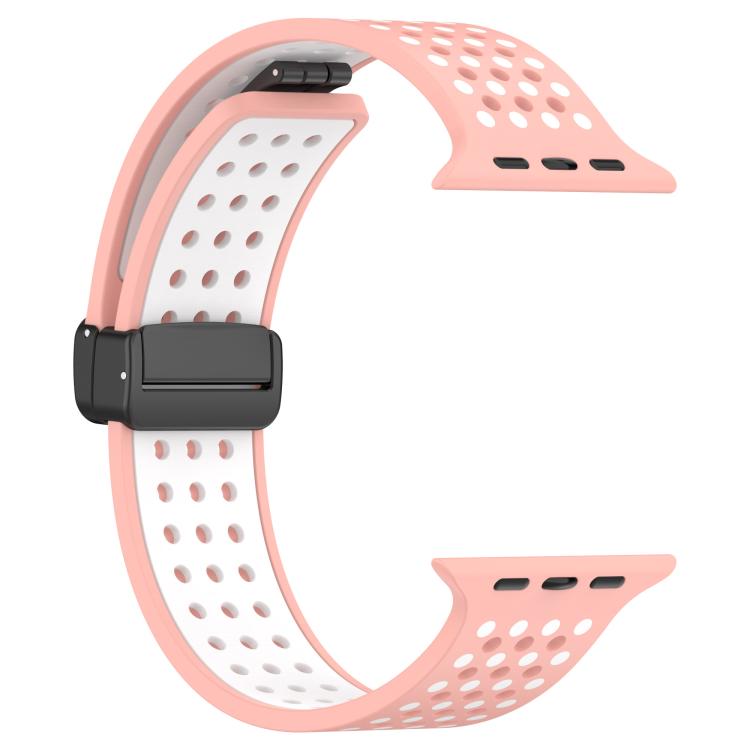 For Apple Watch 46mm / 49mm / 45mm / 44mm Magnetic Buckle Breathable Silicone Watch Band