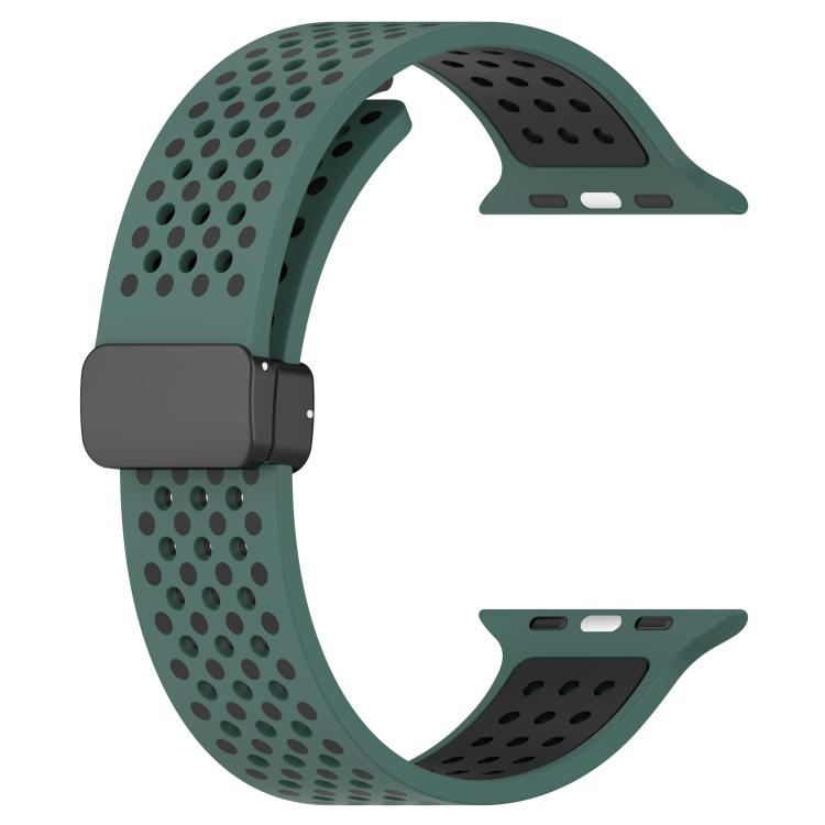 For Apple Watch 46mm / 49mm / 45mm / 44mm Magnetic Buckle Breathable Silicone Watch Band