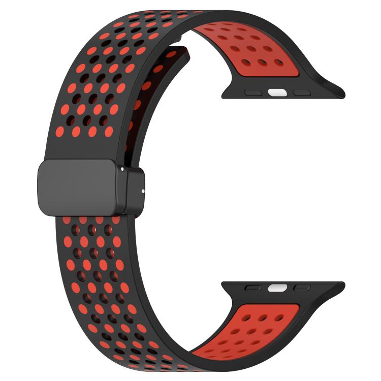 For Apple Watch 46mm / 49mm / 45mm / 44mm Magnetic Buckle Breathable Silicone Watch Band
