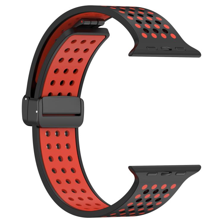For Apple Watch 46mm / 49mm / 45mm / 44mm Magnetic Buckle Breathable Silicone Watch Band
