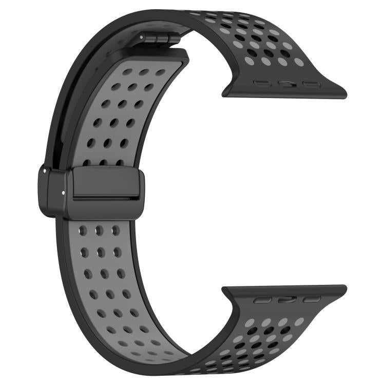For Apple Watch 46mm / 49mm / 45mm / 44mm Magnetic Buckle Breathable Silicone Watch Band