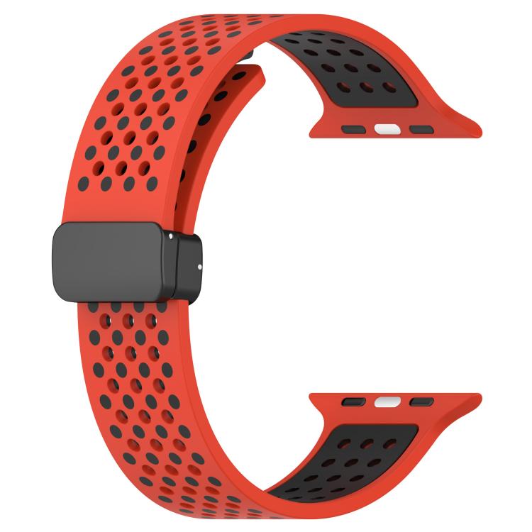 For Apple Watch 46mm / 49mm / 45mm / 44mm Magnetic Buckle Breathable Silicone Watch Band