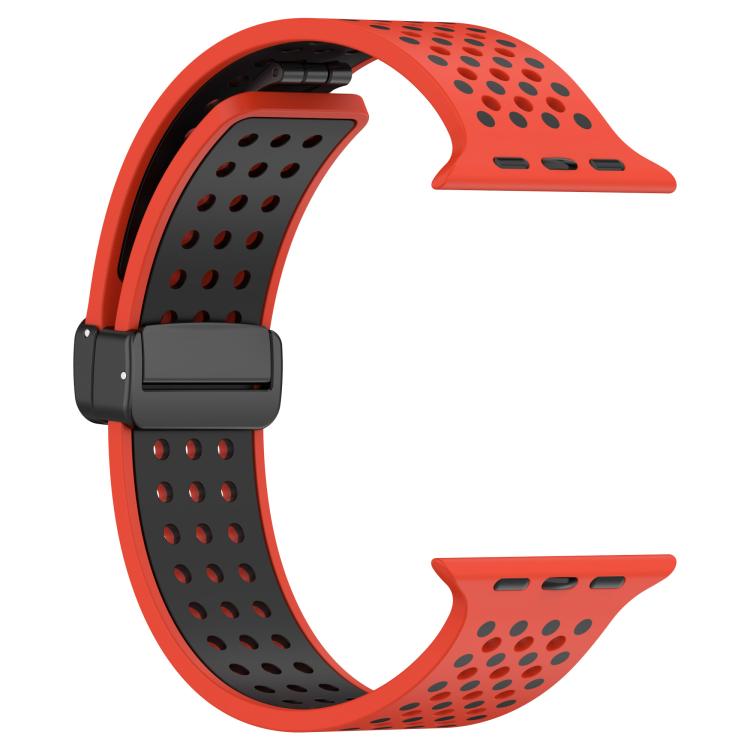 For Apple Watch 46mm / 49mm / 45mm / 44mm Magnetic Buckle Breathable Silicone Watch Band