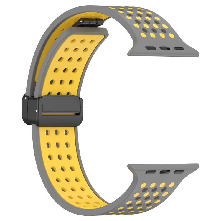 For Apple Watch 46mm / 49mm / 45mm / 44mm Magnetic Buckle Breathable Silicone Watch Band