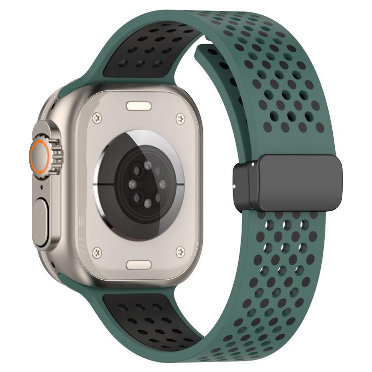 For Apple Watch 42mm / 41mm / 40mm / 38mm Magnetic Buckle Breathable Silicone Watch Band