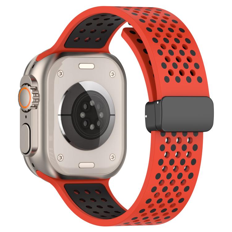 For Apple Watch 42mm / 41mm / 40mm / 38mm Magnetic Buckle Breathable Silicone Watch Band