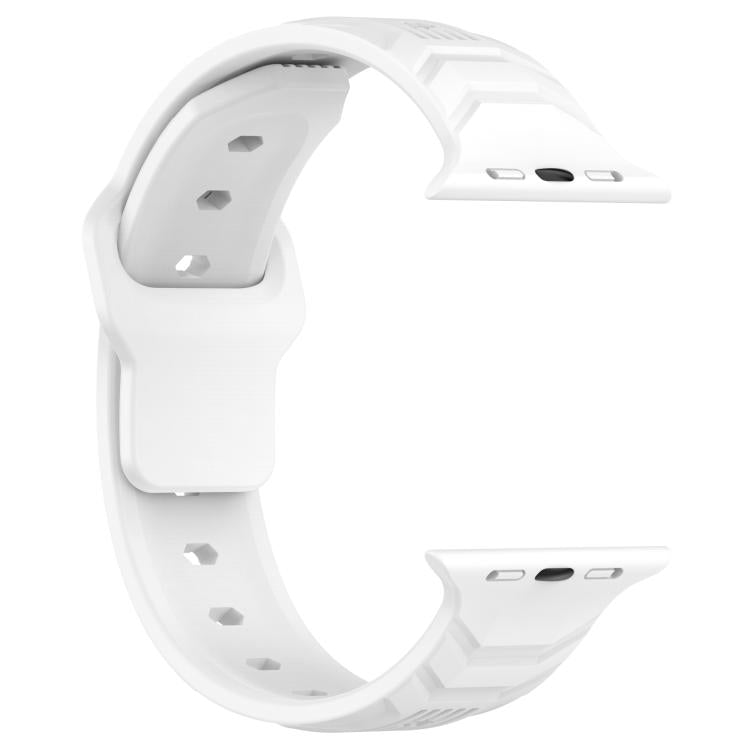For Apple Watch 46mm / 49mm / 45mm / 44mm Vertical Grain Reverse Buckle Silicone Watch Band