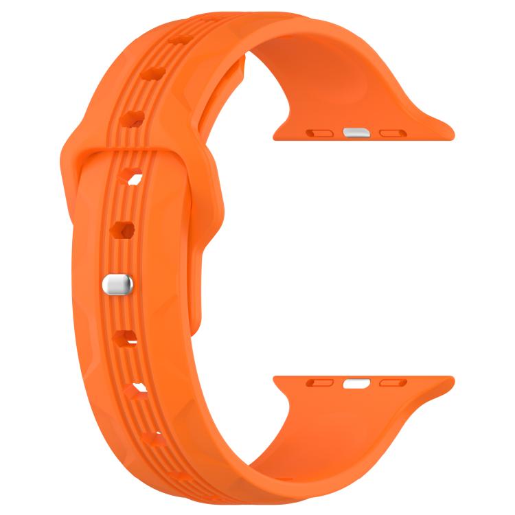 For Apple Watch 46mm / 49mm / 45mm / 44mm Vertical Grain Reverse Buckle Silicone Watch Band