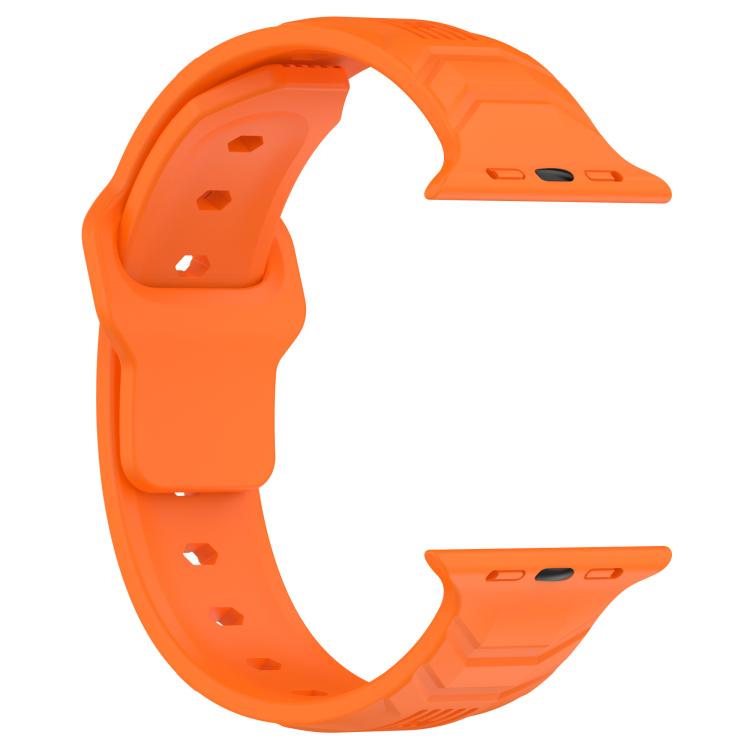 For Apple Watch 46mm / 49mm / 45mm / 44mm Vertical Grain Reverse Buckle Silicone Watch Band