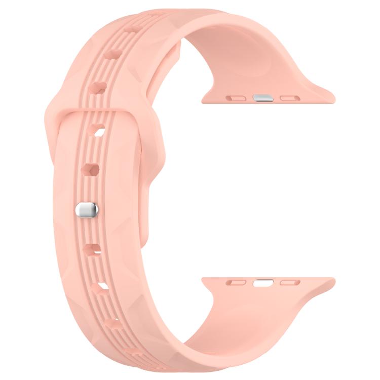 For Apple Watch 46mm / 49mm / 45mm / 44mm Vertical Grain Reverse Buckle Silicone Watch Band