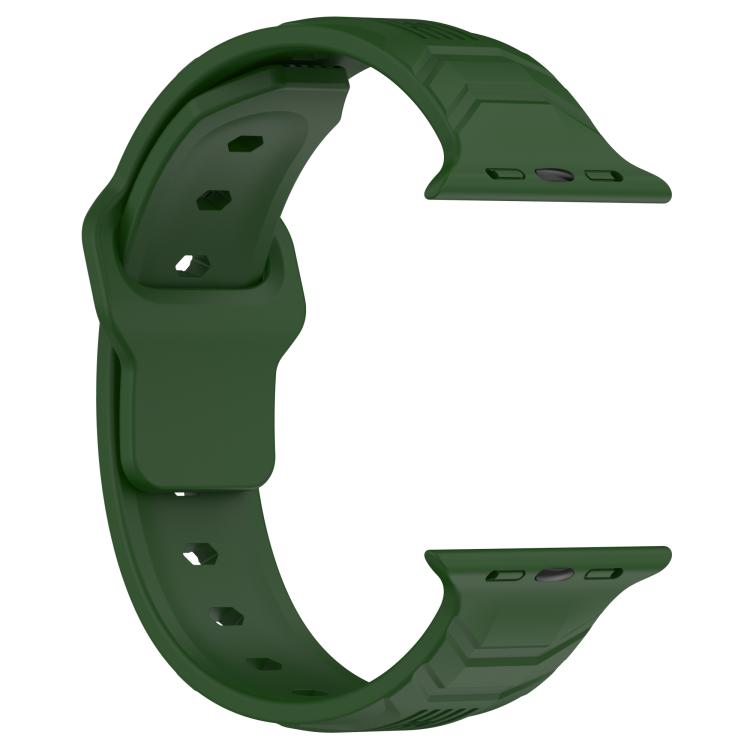 For Apple Watch 46mm / 49mm / 45mm / 44mm Vertical Grain Reverse Buckle Silicone Watch Band