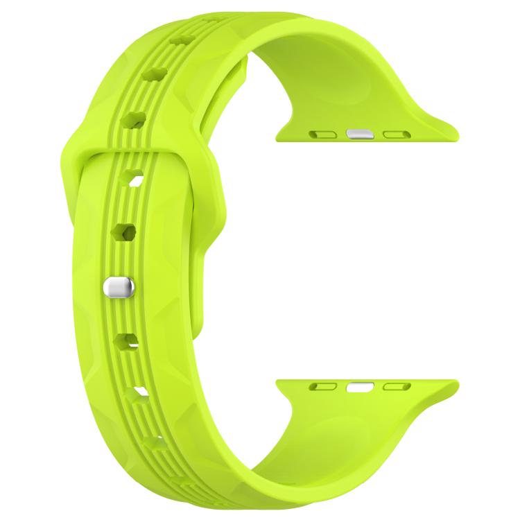 For Apple Watch 46mm / 49mm / 45mm / 44mm Vertical Grain Reverse Buckle Silicone Watch Band