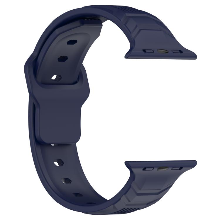 For Apple Watch 46mm / 49mm / 45mm / 44mm Vertical Grain Reverse Buckle Silicone Watch Band