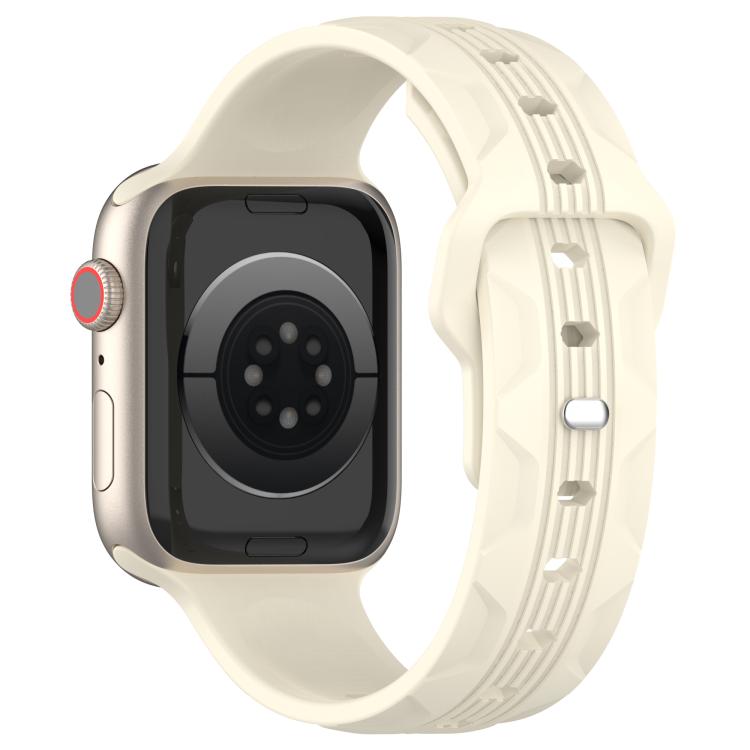For Apple Watch 46mm / 49mm / 45mm / 44mm Vertical Grain Reverse Buckle Silicone Watch Band