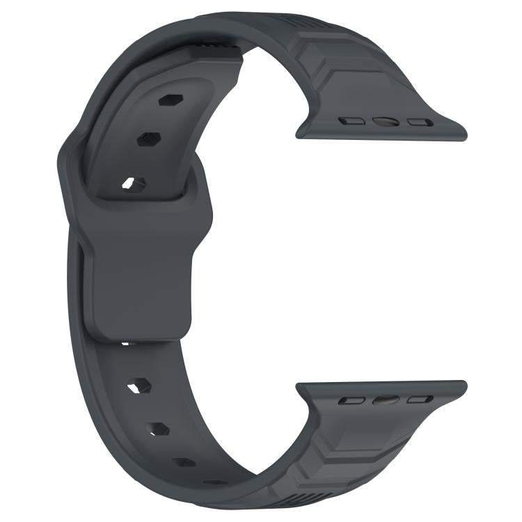 For Apple Watch 42mm / 41mm / 40mm / 38mm Vertical Grain Reverse Buckle Silicone Watch Band
