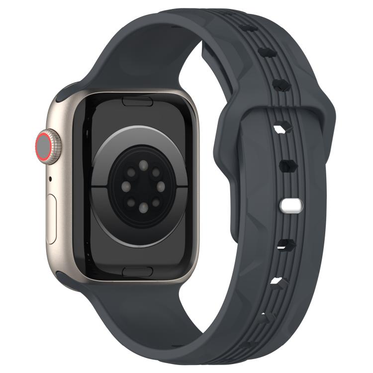For Apple Watch 42mm / 41mm / 40mm / 38mm Vertical Grain Reverse Buckle Silicone Watch Band