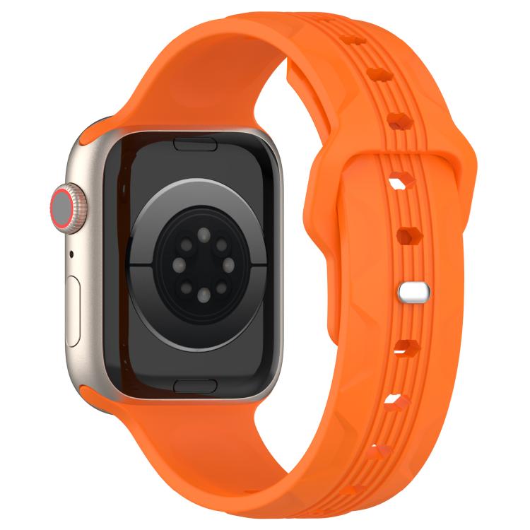 For Apple Watch 42mm / 41mm / 40mm / 38mm Vertical Grain Reverse Buckle Silicone Watch Band
