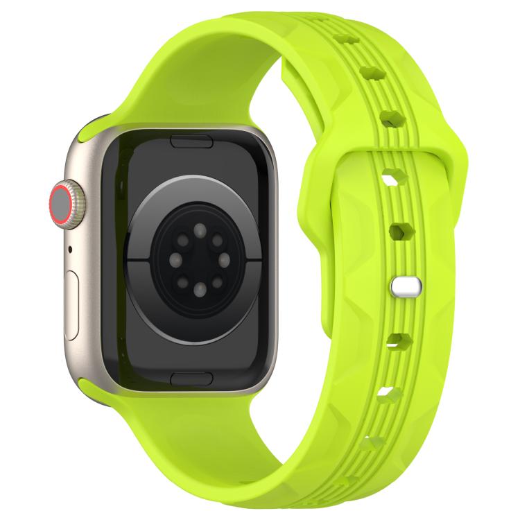 For Apple Watch 42mm / 41mm / 40mm / 38mm Vertical Grain Reverse Buckle Silicone Watch Band