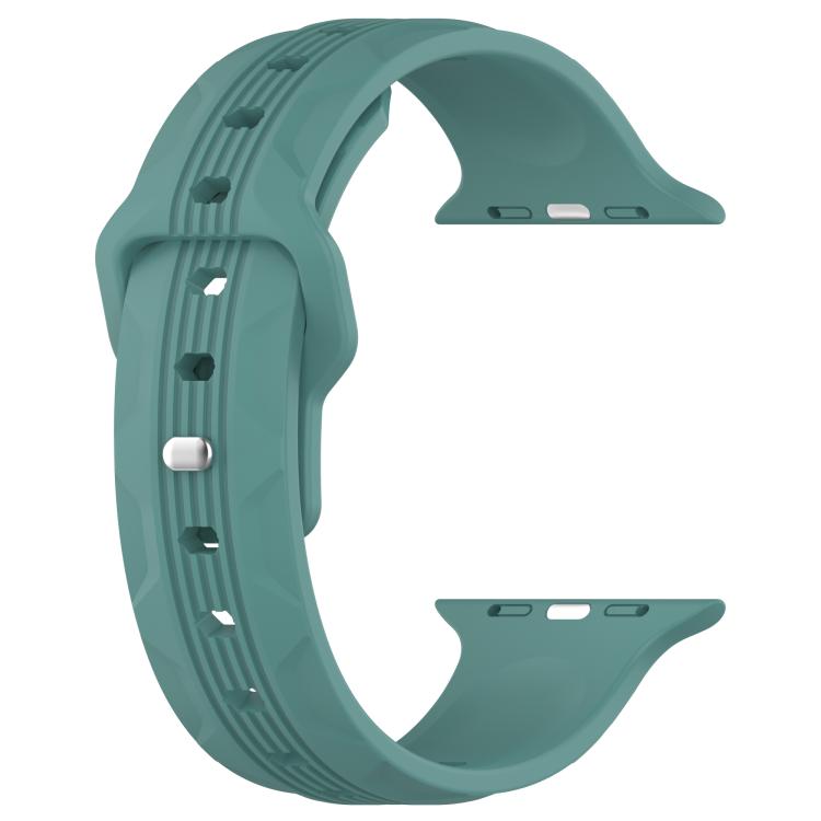 For Apple Watch 42mm / 41mm / 40mm / 38mm Vertical Grain Reverse Buckle Silicone Watch Band