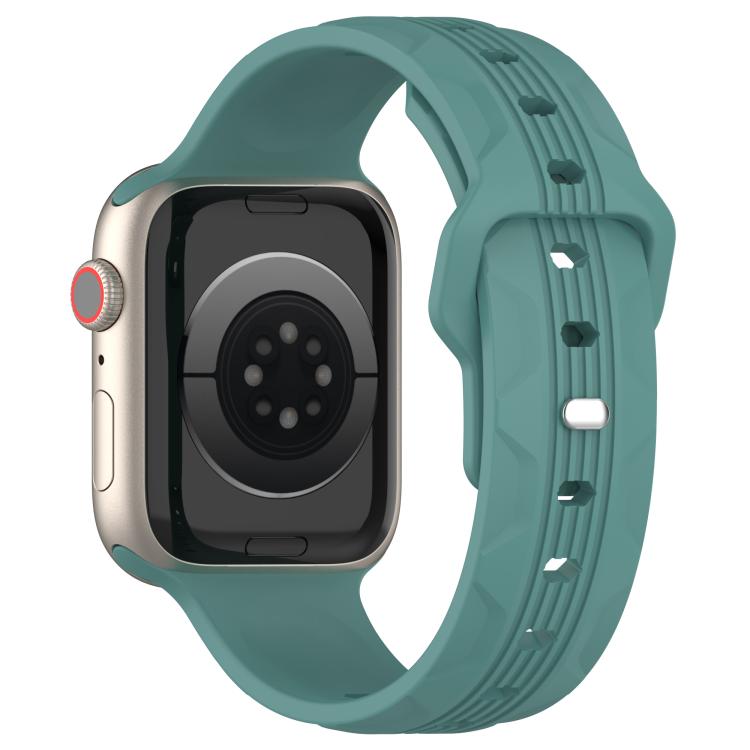 For Apple Watch 42mm / 41mm / 40mm / 38mm Vertical Grain Reverse Buckle Silicone Watch Band