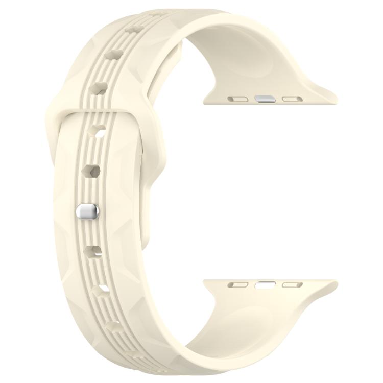 For Apple Watch 42mm / 41mm / 40mm / 38mm Vertical Grain Reverse Buckle Silicone Watch Band