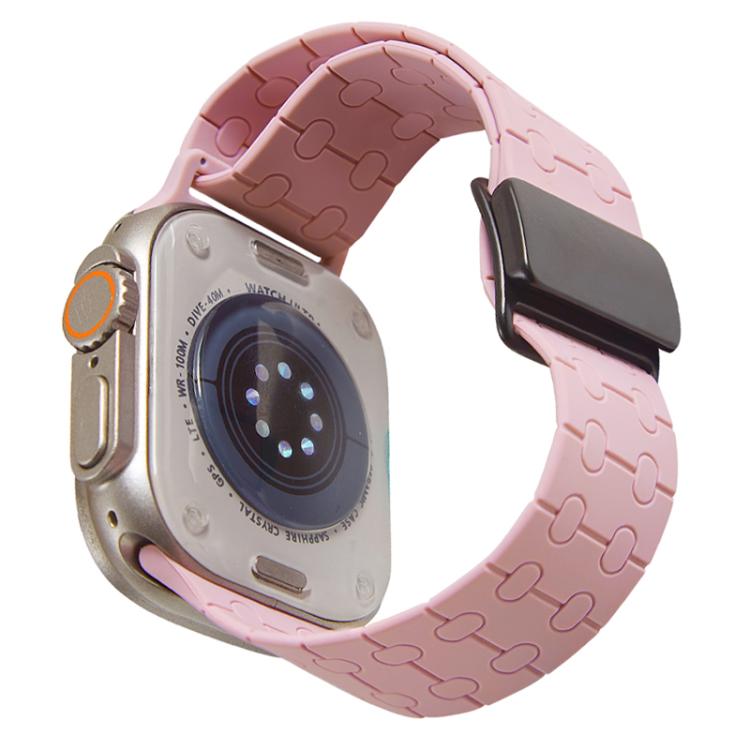 For Apple Watch 46mm / 49mm / 45mm / 44mm Magnetic Buckle Breathable Silicone Watch Band