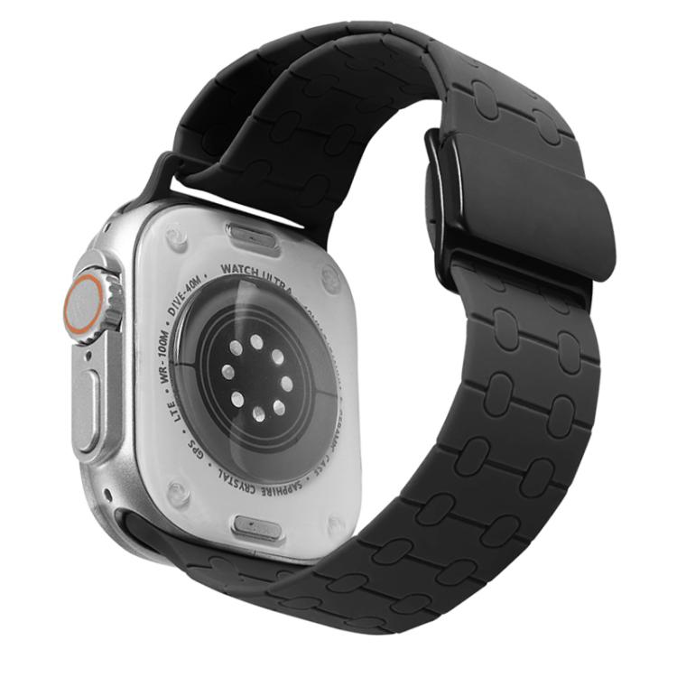 For Apple Watch 46mm / 49mm / 45mm / 44mm Magnetic Buckle Breathable Silicone Watch Band