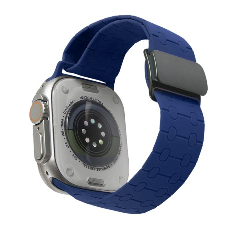 For Apple Watch 46mm / 49mm / 45mm / 44mm Magnetic Buckle Breathable Silicone Watch Band