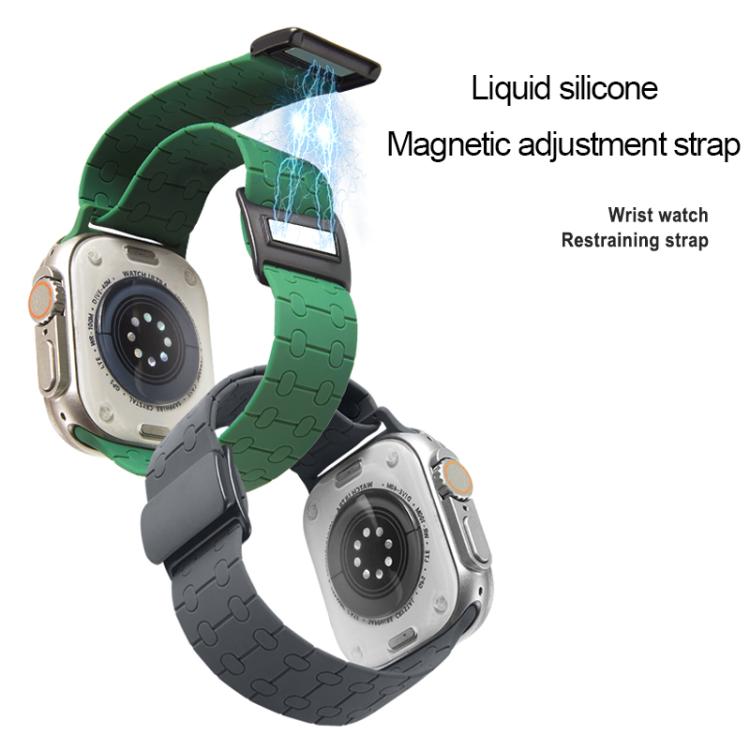 For Apple Watch 46mm / 49mm / 45mm / 44mm Magnetic Buckle Breathable Silicone Watch Band