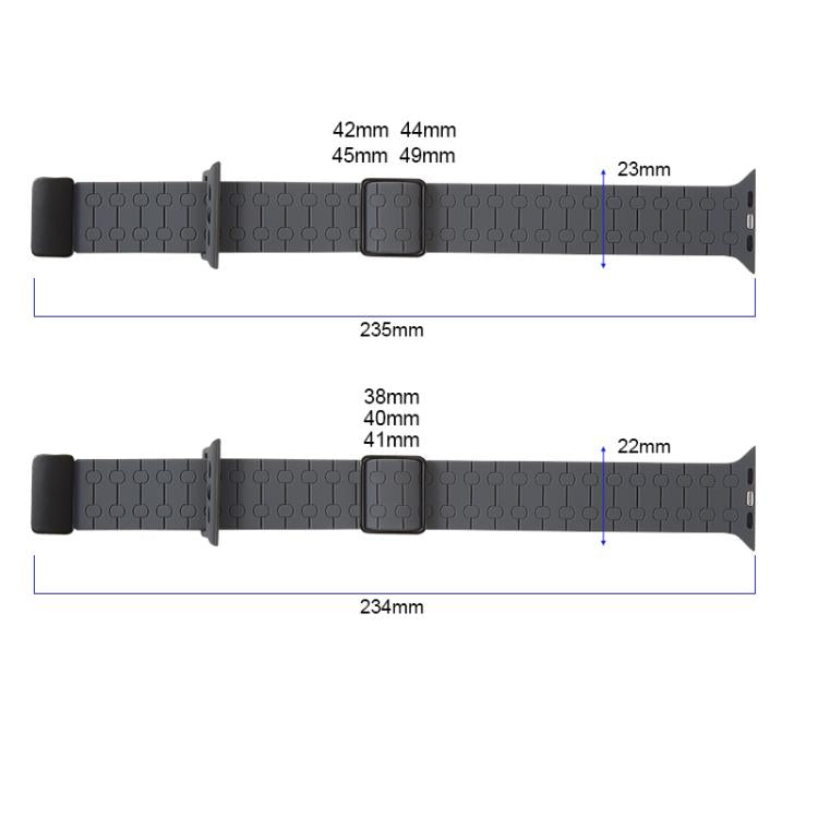 For Apple Watch 46mm / 49mm / 45mm / 44mm Magnetic Buckle Breathable Silicone Watch Band