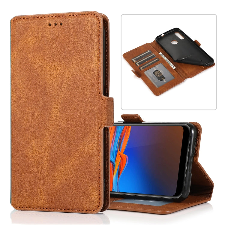For Motorola Moto E6 Plus Retro Magnetic Closing Clasp Horizontal Flip Leather Case with Holder & Card Slots & Photo Frame & Wallet