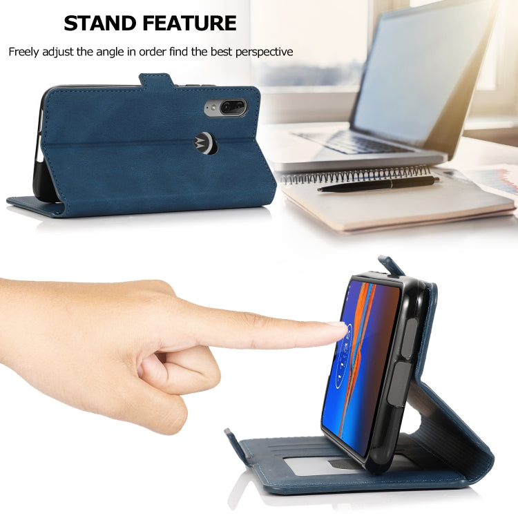For Motorola Moto E6 Plus Retro Magnetic Closing Clasp Horizontal Flip Leather Case with Holder & Card Slots & Photo Frame & Wallet