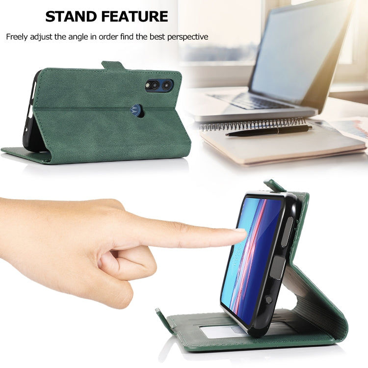 For Motorola Moto E7 Retro Magnetic Closing Clasp Horizontal Flip Leather Case with Holder & Card Slots & Photo Frame & Wallet