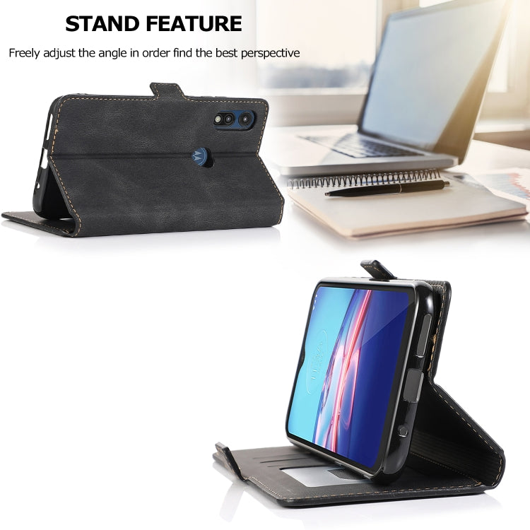 For Motorola Moto E7 Retro Magnetic Closing Clasp Horizontal Flip Leather Case with Holder & Card Slots & Photo Frame & Wallet