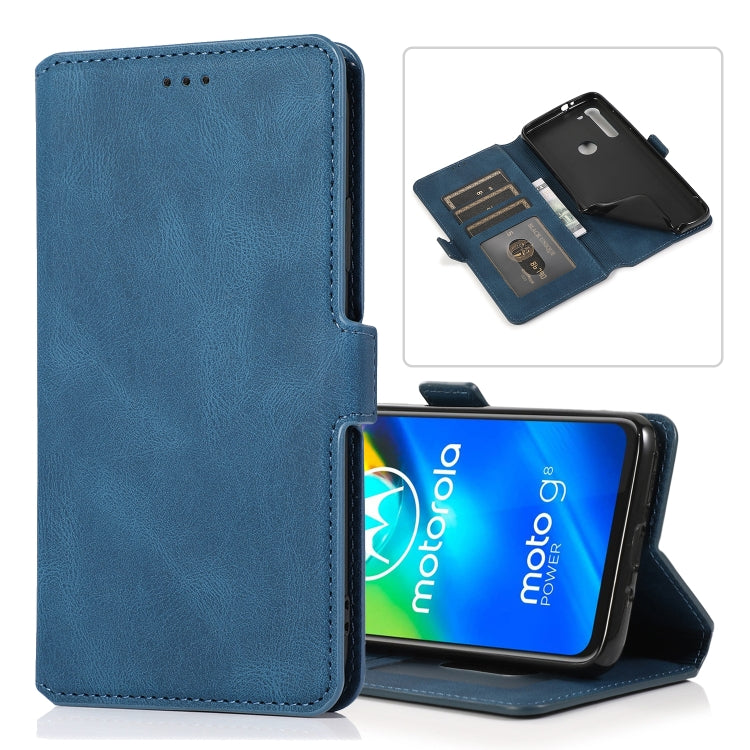 For Motorola Moto G8 Power Retro Magnetic Closing Clasp Horizontal Flip Leather Case with Holder & Card Slots & Photo Frame & Wallet