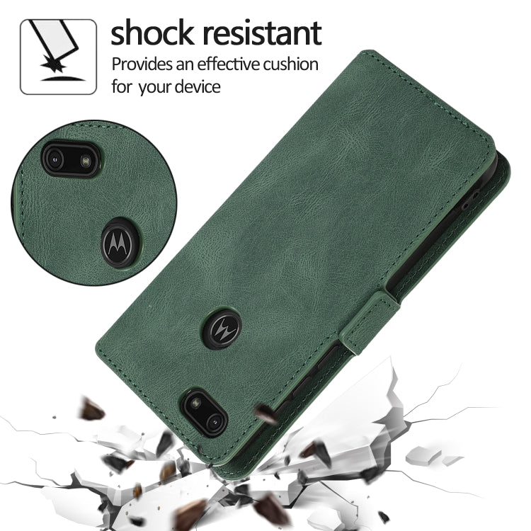 For Motorola Moto E6 Play Retro Magnetic Closing Clasp Horizontal Flip Leather Case with Holder & Card Slots & Photo Frame & Wallet