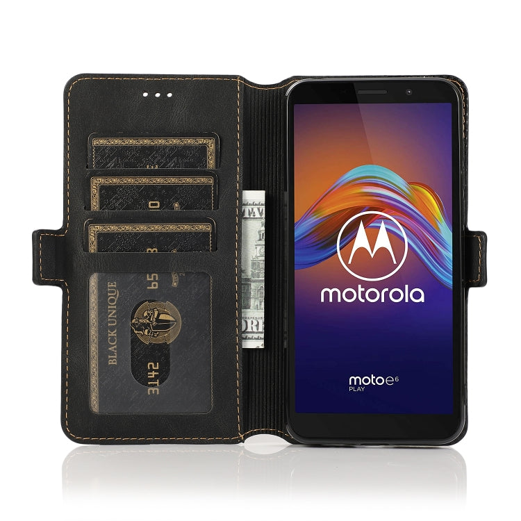 For Motorola Moto E6 Play Retro Magnetic Closing Clasp Horizontal Flip Leather Case with Holder & Card Slots & Photo Frame & Wallet
