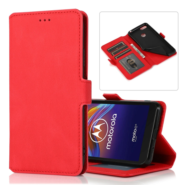 For Motorola Moto E6 Play Retro Magnetic Closing Clasp Horizontal Flip Leather Case with Holder & Card Slots & Photo Frame & Wallet
