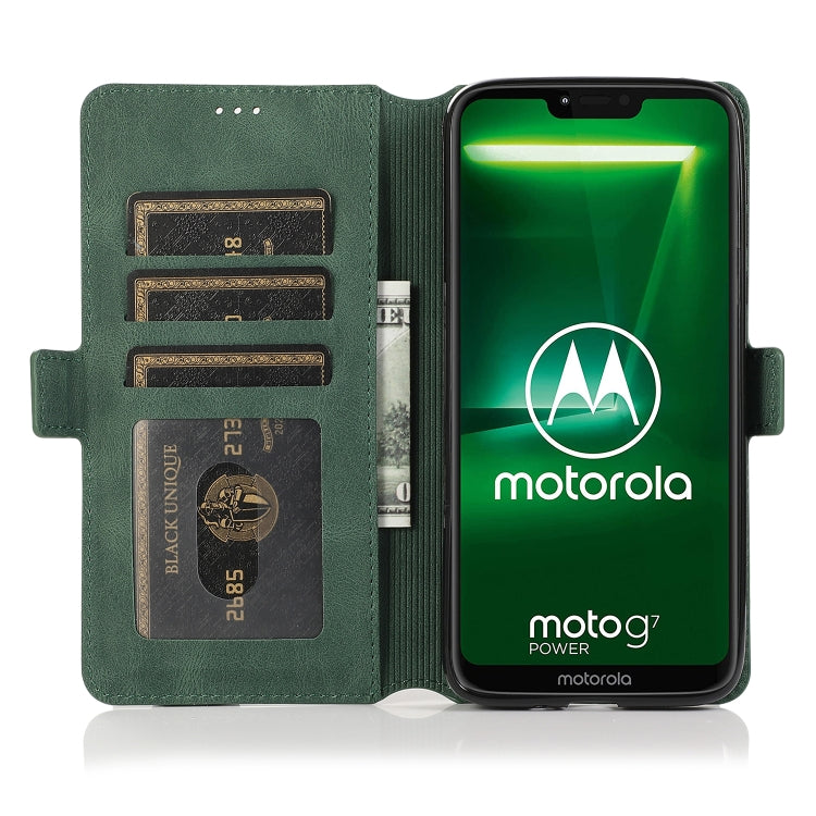 For Motorola Moto G7 Power(US Version) Retro Magnetic Closing Clasp Horizontal Flip Leather Case with Holder & Card Slots & Photo Frame & Wallet