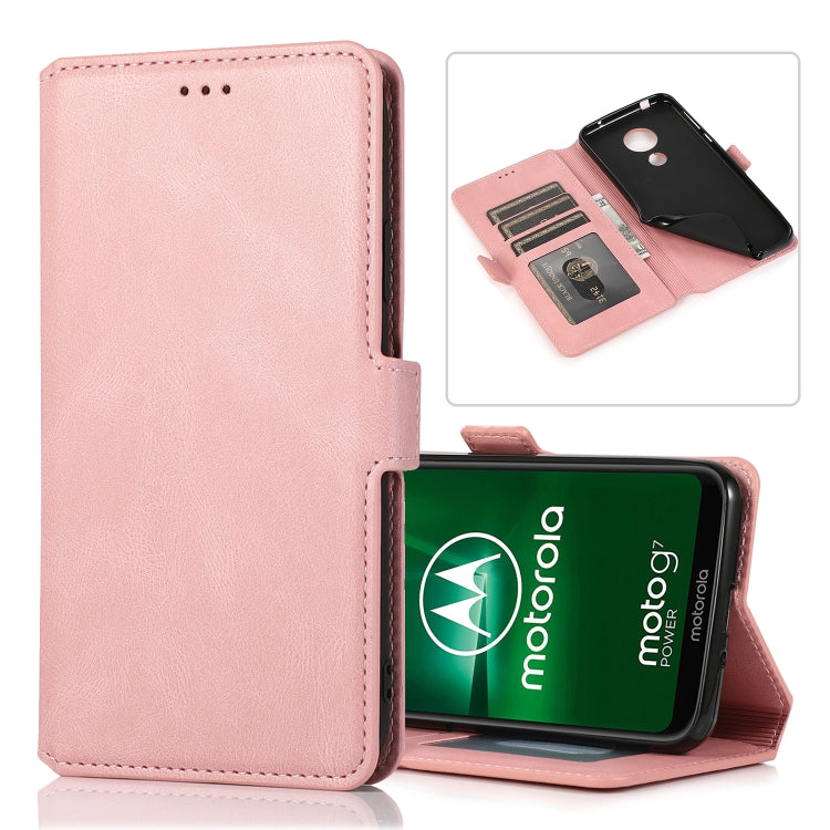 For Motorola Moto G7 Power(US Version) Retro Magnetic Closing Clasp Horizontal Flip Leather Case with Holder & Card Slots & Photo Frame & Wallet
